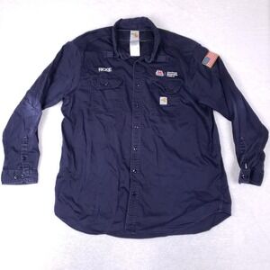 Carhartt FR Marathon Oil Work Shirt 3XL Tall Navy